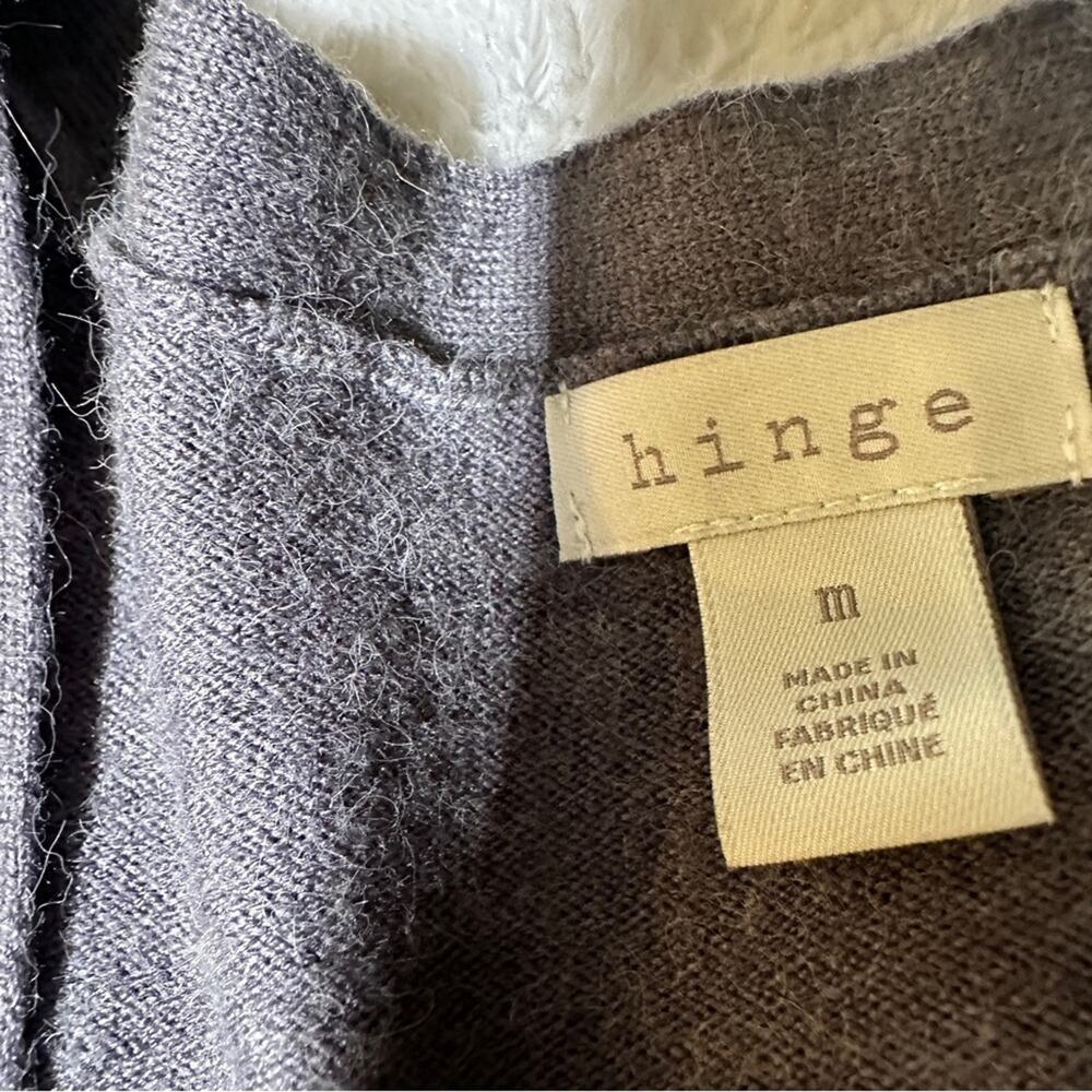 Hinge Gray Balloon Sleeve Open Front Cardigan Sweater Size M - Picture 9 of 11